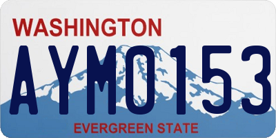 WA license plate AYM0153