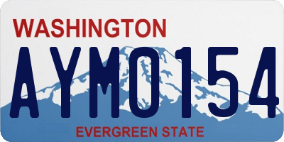 WA license plate AYM0154