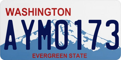 WA license plate AYM0173