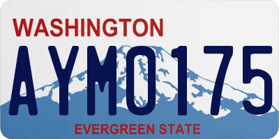 WA license plate AYM0175