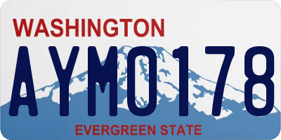 WA license plate AYM0178