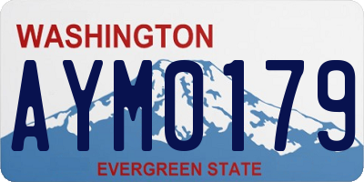 WA license plate AYM0179