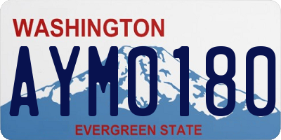 WA license plate AYM0180