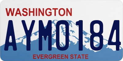 WA license plate AYM0184