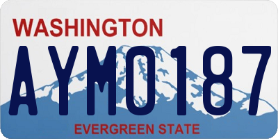 WA license plate AYM0187