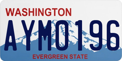 WA license plate AYM0196