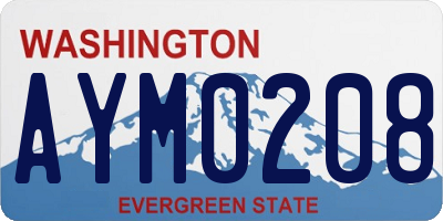 WA license plate AYM0208