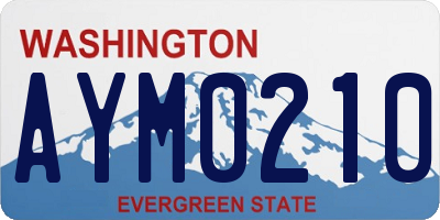 WA license plate AYM0210