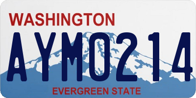 WA license plate AYM0214