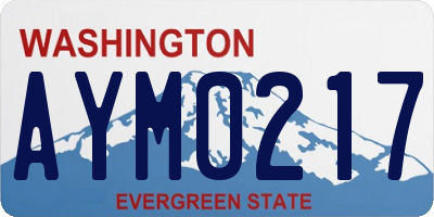 WA license plate AYM0217