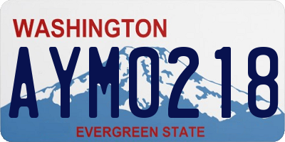 WA license plate AYM0218