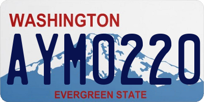 WA license plate AYM0220