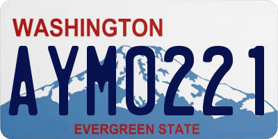 WA license plate AYM0221