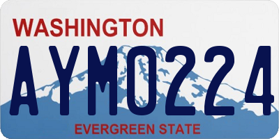 WA license plate AYM0224