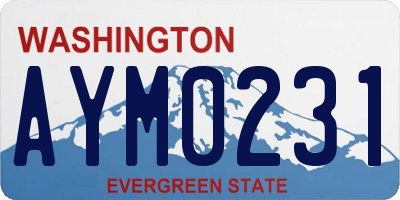 WA license plate AYM0231