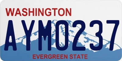 WA license plate AYM0237