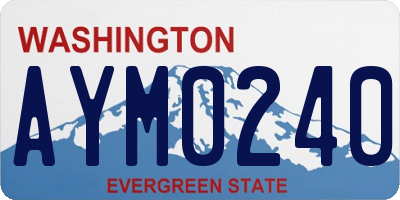 WA license plate AYM0240