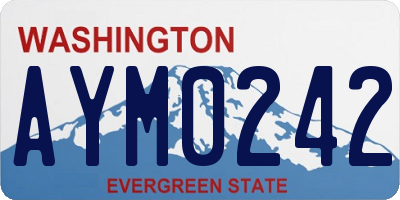 WA license plate AYM0242