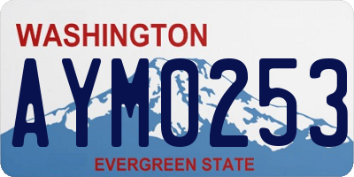 WA license plate AYM0253