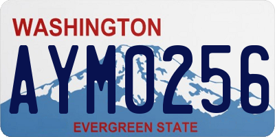 WA license plate AYM0256