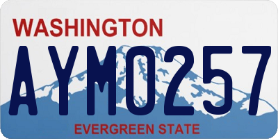WA license plate AYM0257