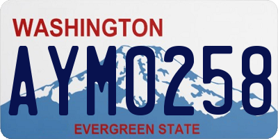 WA license plate AYM0258