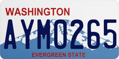 WA license plate AYM0265