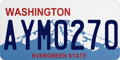 WA license plate AYM0270