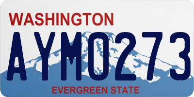 WA license plate AYM0273