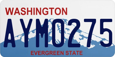 WA license plate AYM0275