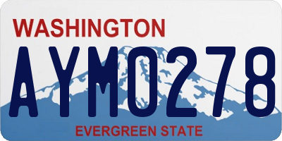 WA license plate AYM0278