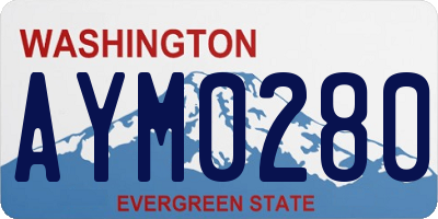 WA license plate AYM0280
