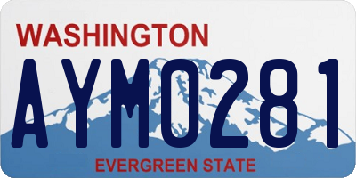 WA license plate AYM0281