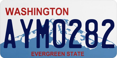 WA license plate AYM0282