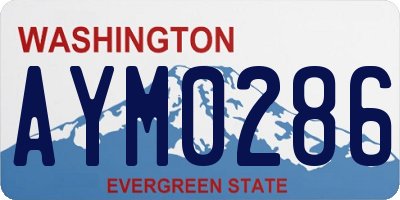 WA license plate AYM0286