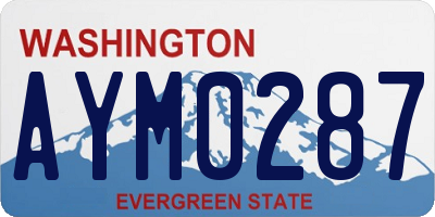 WA license plate AYM0287