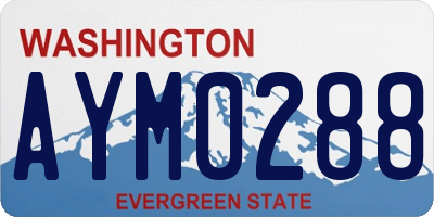 WA license plate AYM0288