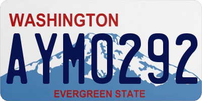 WA license plate AYM0292