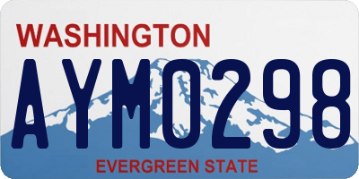 WA license plate AYM0298