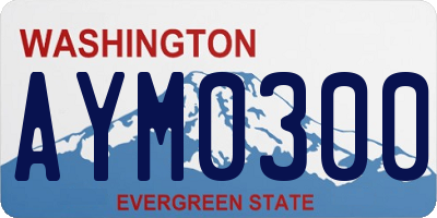 WA license plate AYM0300