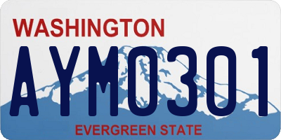 WA license plate AYM0301