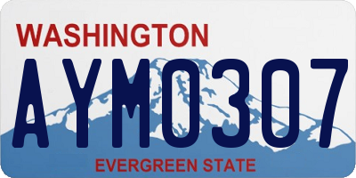 WA license plate AYM0307