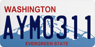 WA license plate AYM0311