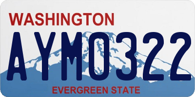 WA license plate AYM0322