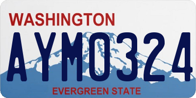 WA license plate AYM0324