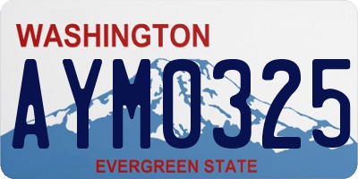 WA license plate AYM0325