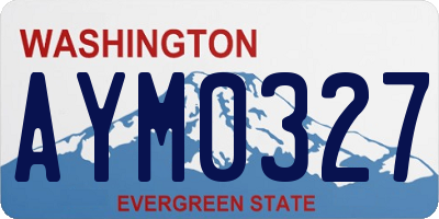 WA license plate AYM0327