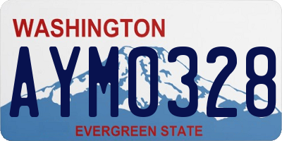 WA license plate AYM0328