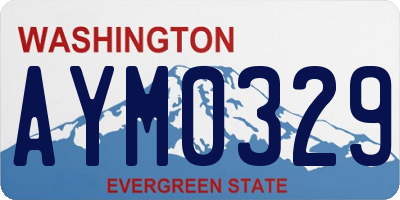 WA license plate AYM0329