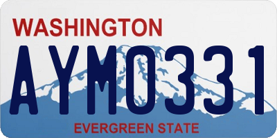 WA license plate AYM0331